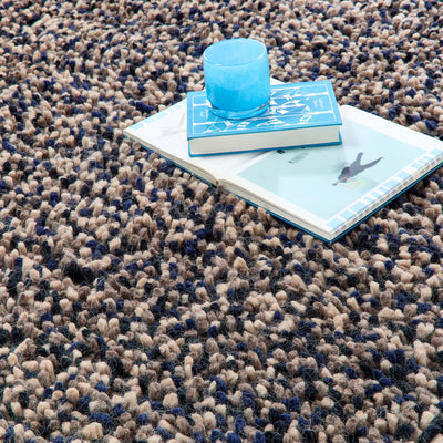 Rocks Shaggy Wool Rug Navy 3