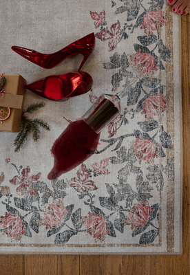 glass of wine spilled on a washable rug