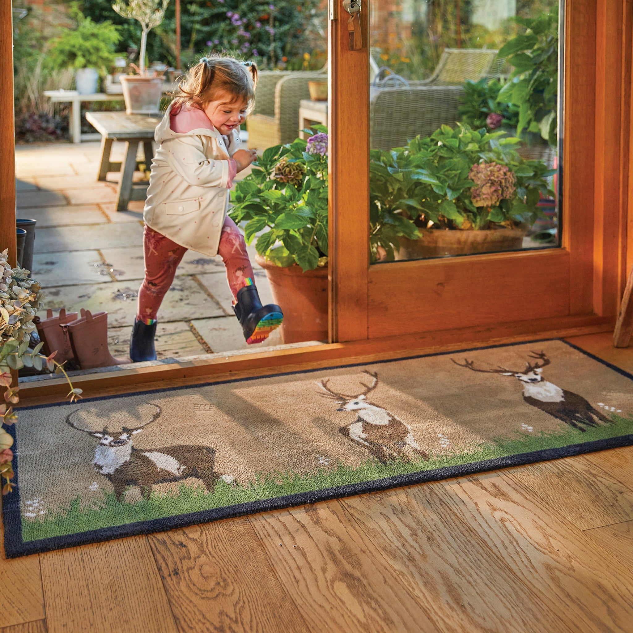 Deer 1 Beige Washable Doormat 2