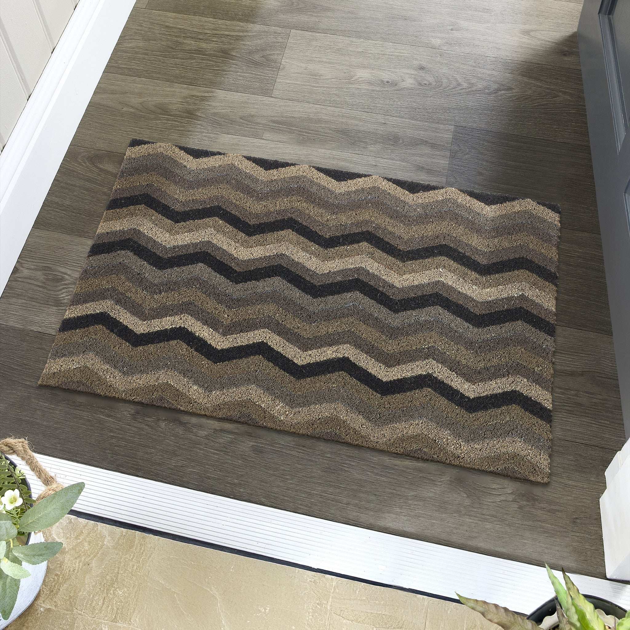 Printed Coir Ocean Zigzag Doormat 2