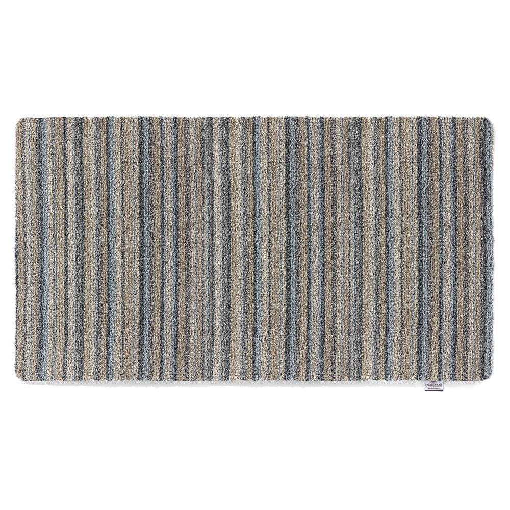 Ribbon Grey Striped Washable Doormat 9