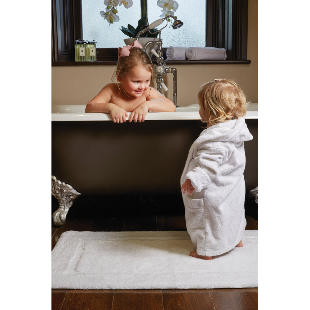 Bamboo Border White Bathmat 2