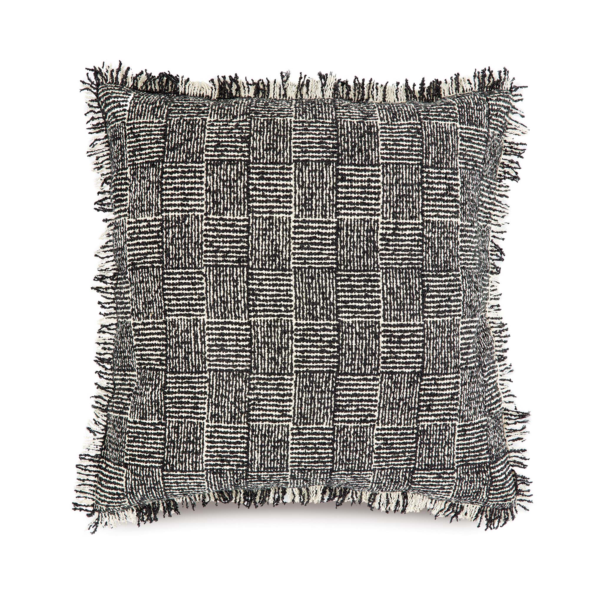 Crosshatch Cushion Black