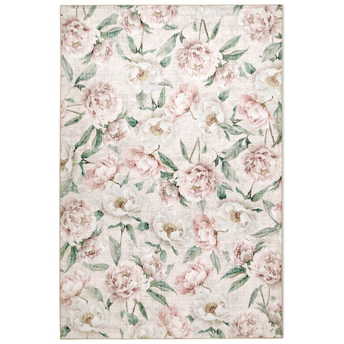 Blooming Peonies Pink Eco-Washable Rug