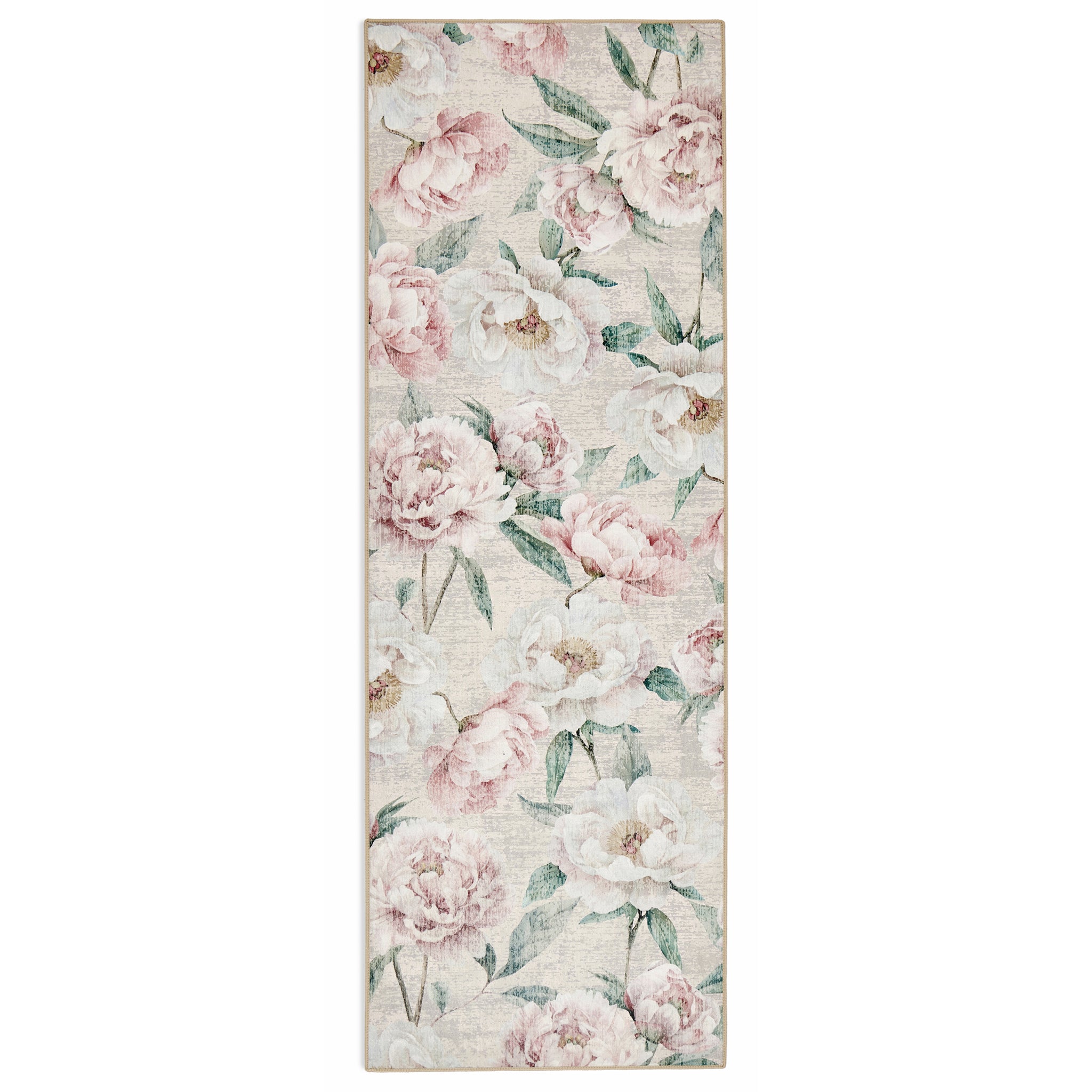 Blooming Peonies Pink Eco-Washable Rug