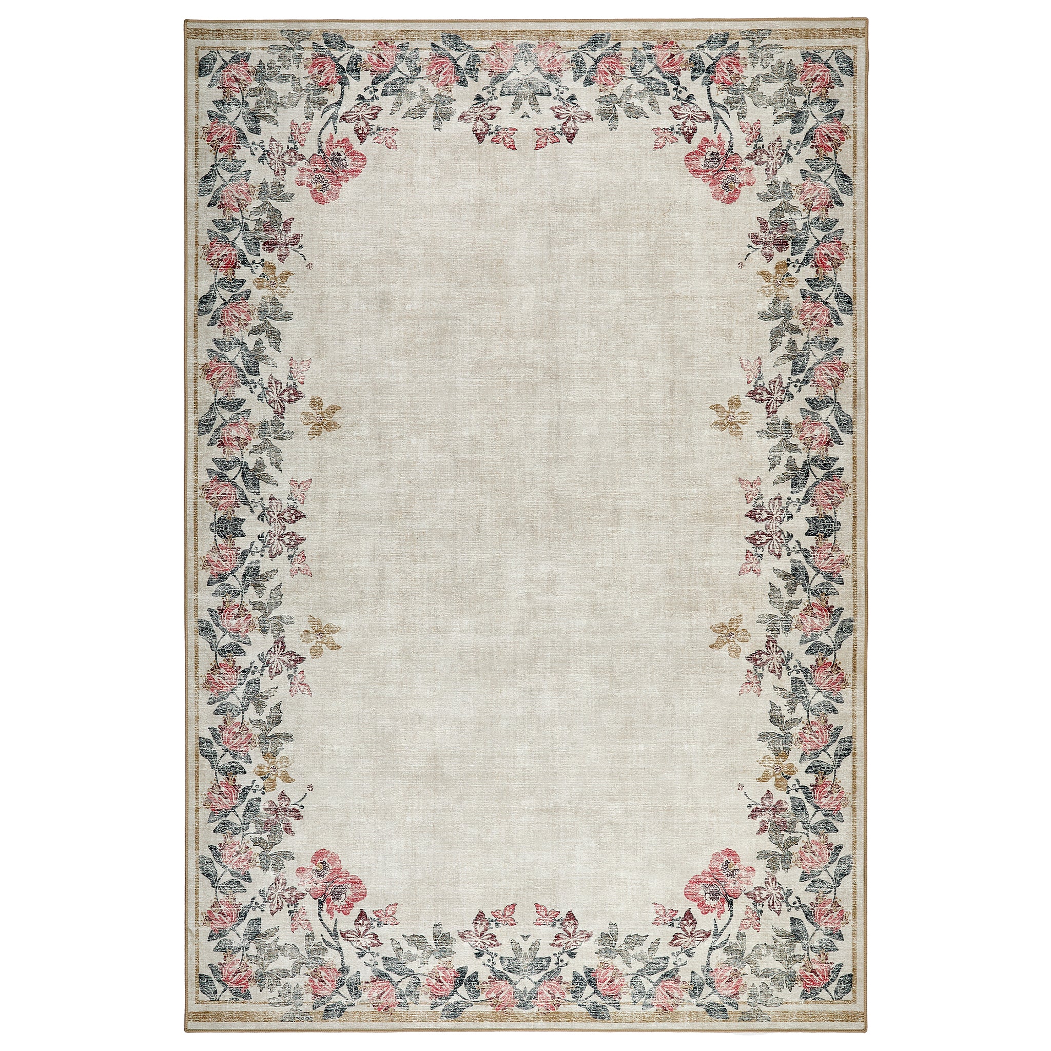 Hug Rug Botanical Border Washable Rug 
