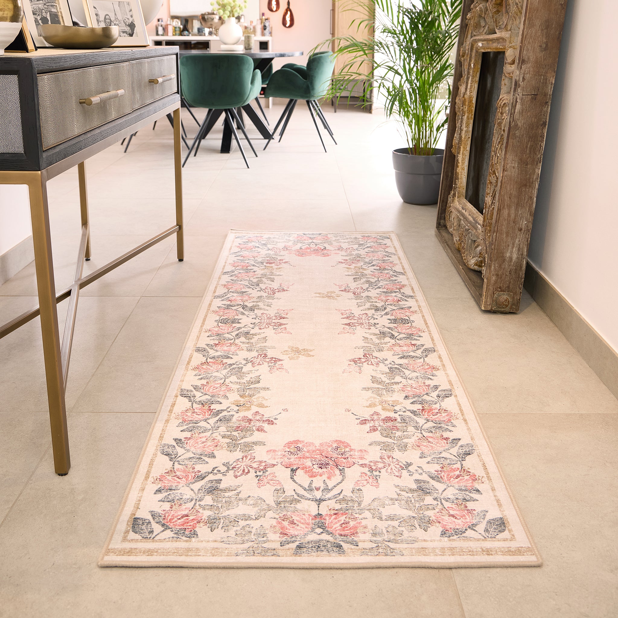 Botanical Border Eco-Washable Rug