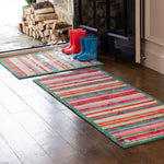 Bright Green Stripe Washable Doormat 4