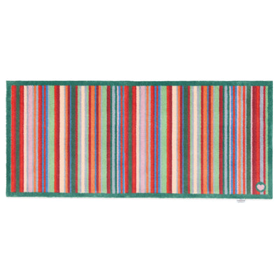 Bright Green Stripe Washable Runner 7