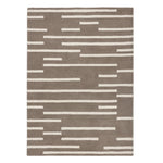 Broken Stripe- hand-tufted wool cut pile rug in Brown and White with a broken striped design.
