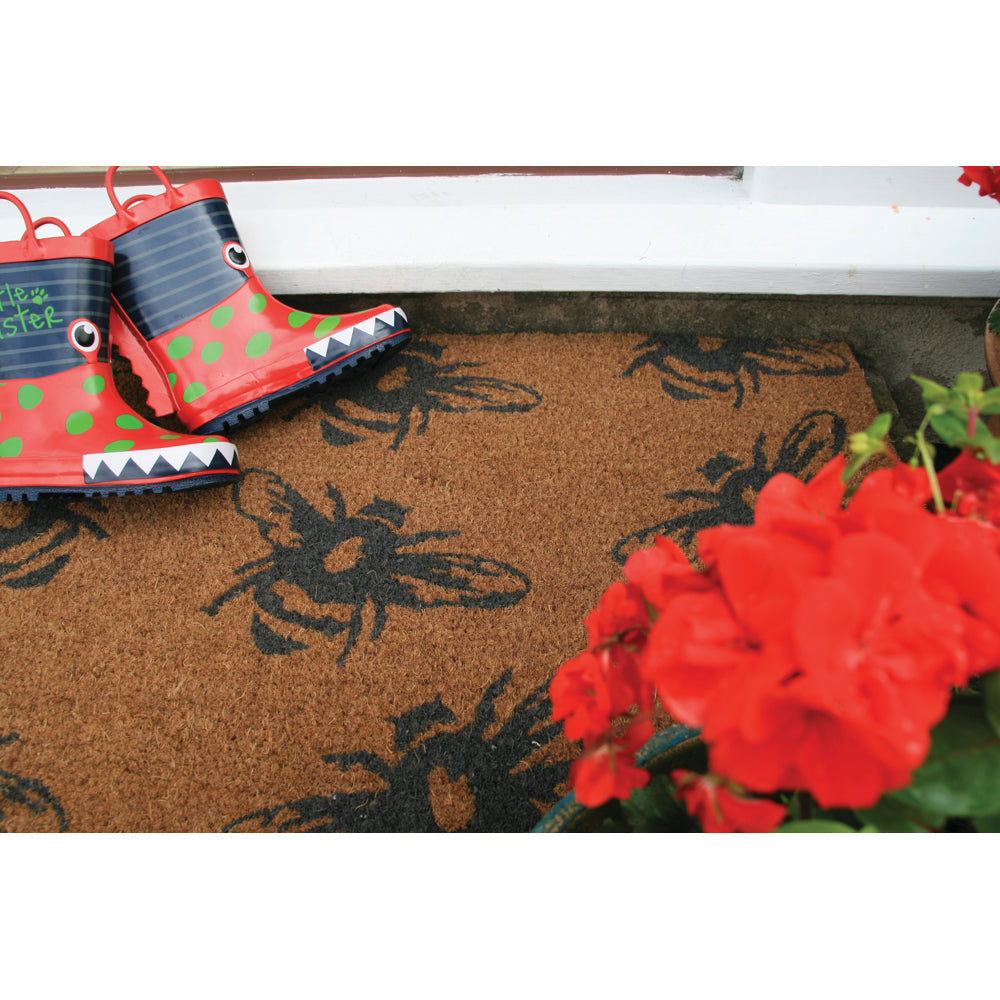 Printed Coir Buzzy Bees Doormat 2