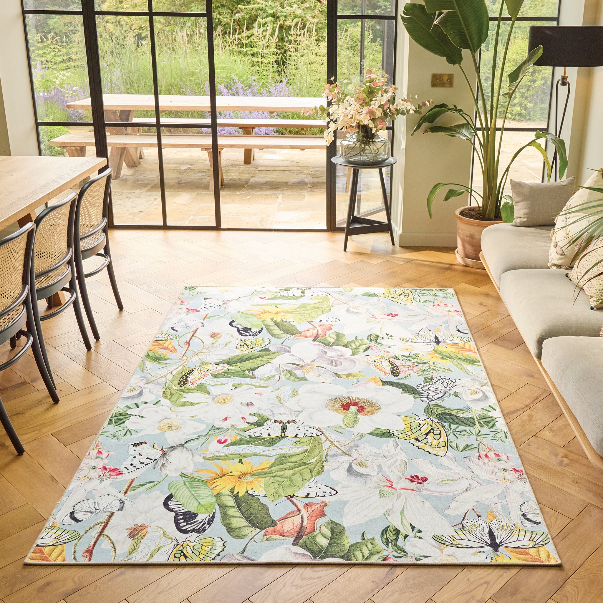 Butterfly Blooms Eco-Washable Rug