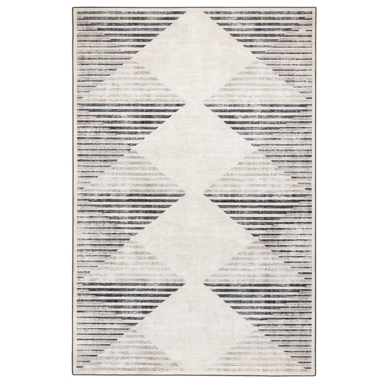 Chevron Charcoal Eco-Washable Rug