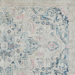 Hug Rug Classical Blue Washable Rug Pattern Close Up