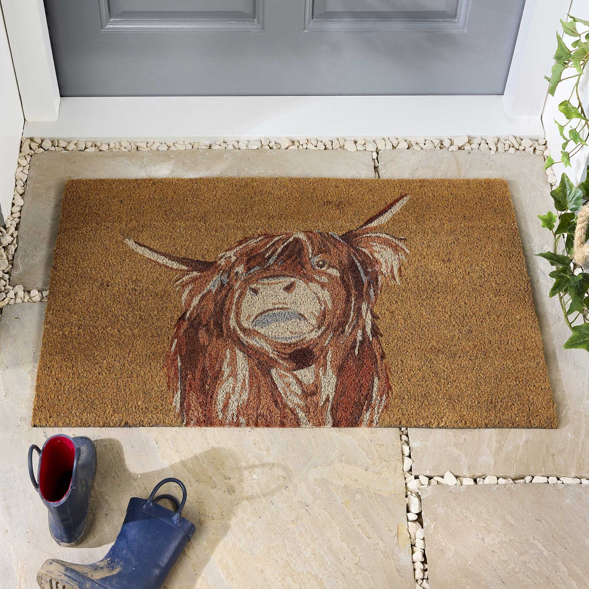 Highland Cow Coir Doormat 3