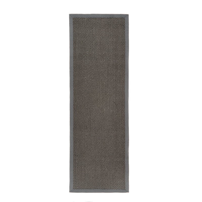 Sisal Rug Runner Grey with Dark Grey Border