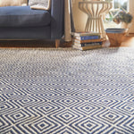Diamond Washable Rug Navy 2