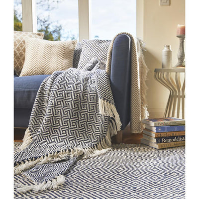 Diamond Cushion Navy 2