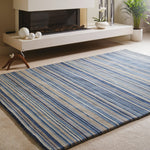 Fine Stripes Rug Blue/Beige 2