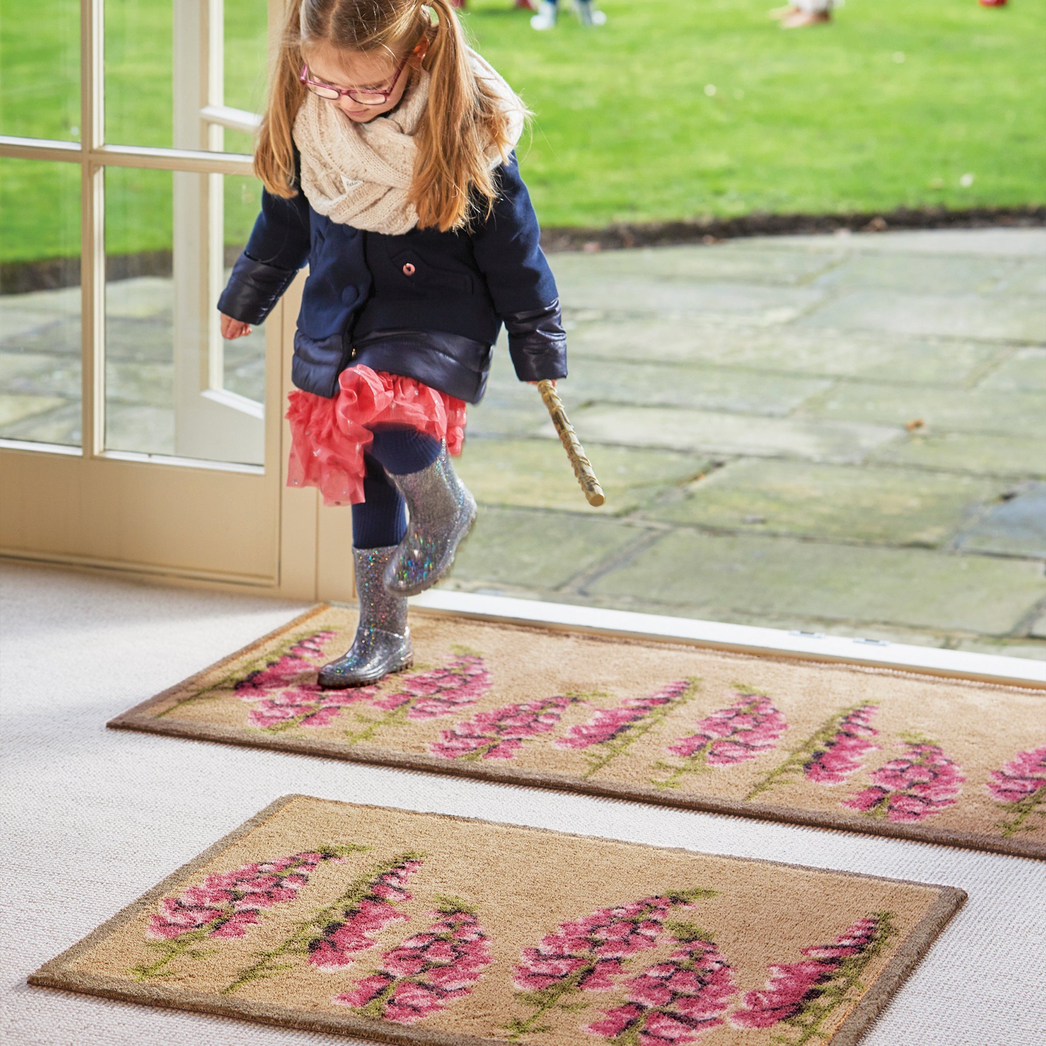 Floral 2 Hyacinths Beige Doormat 2