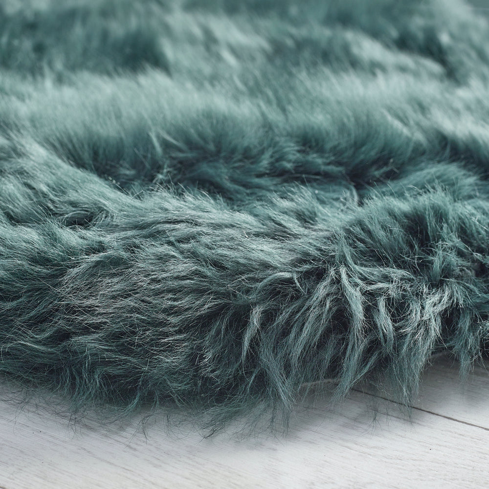 Genuine Sheepskin Rug Forest Green