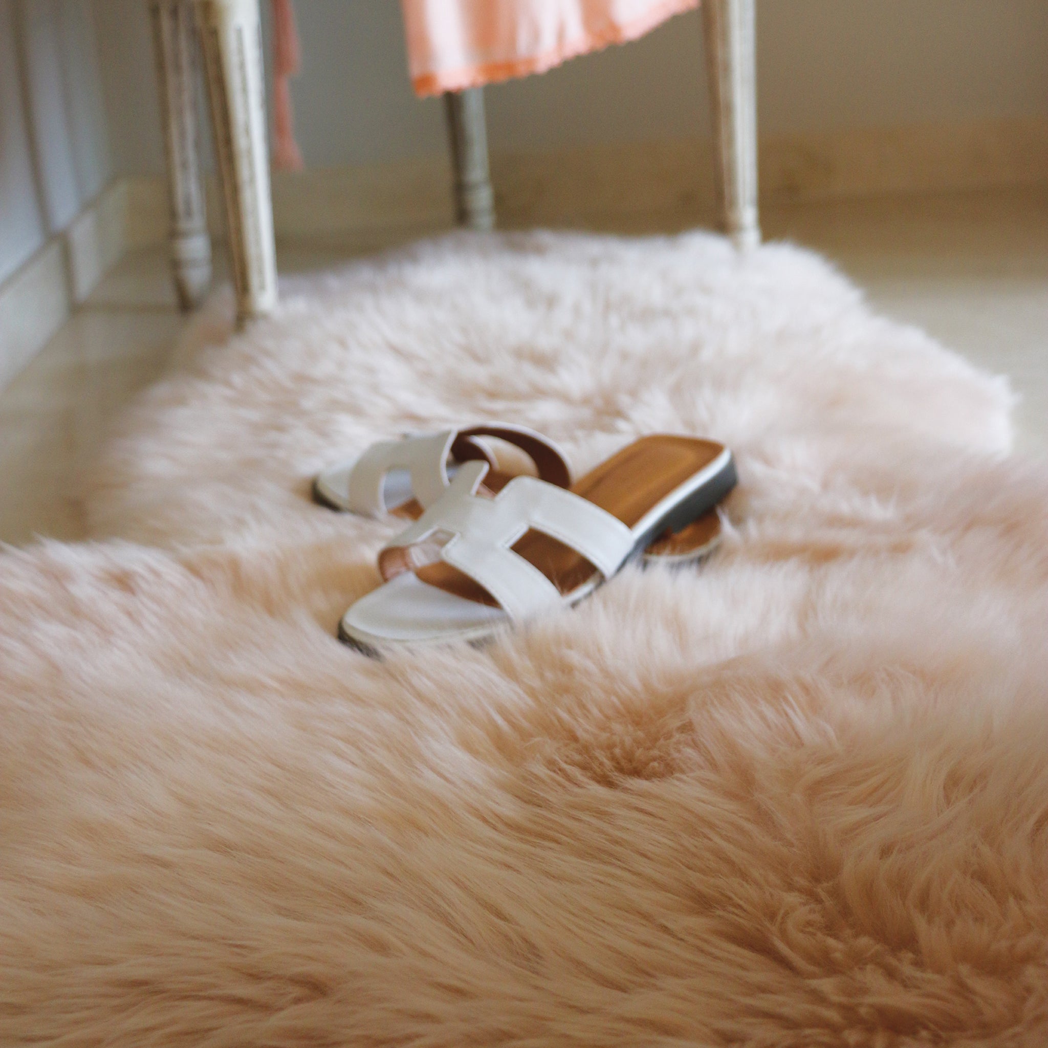 Genuine Sheepskin Rug Peach 3
