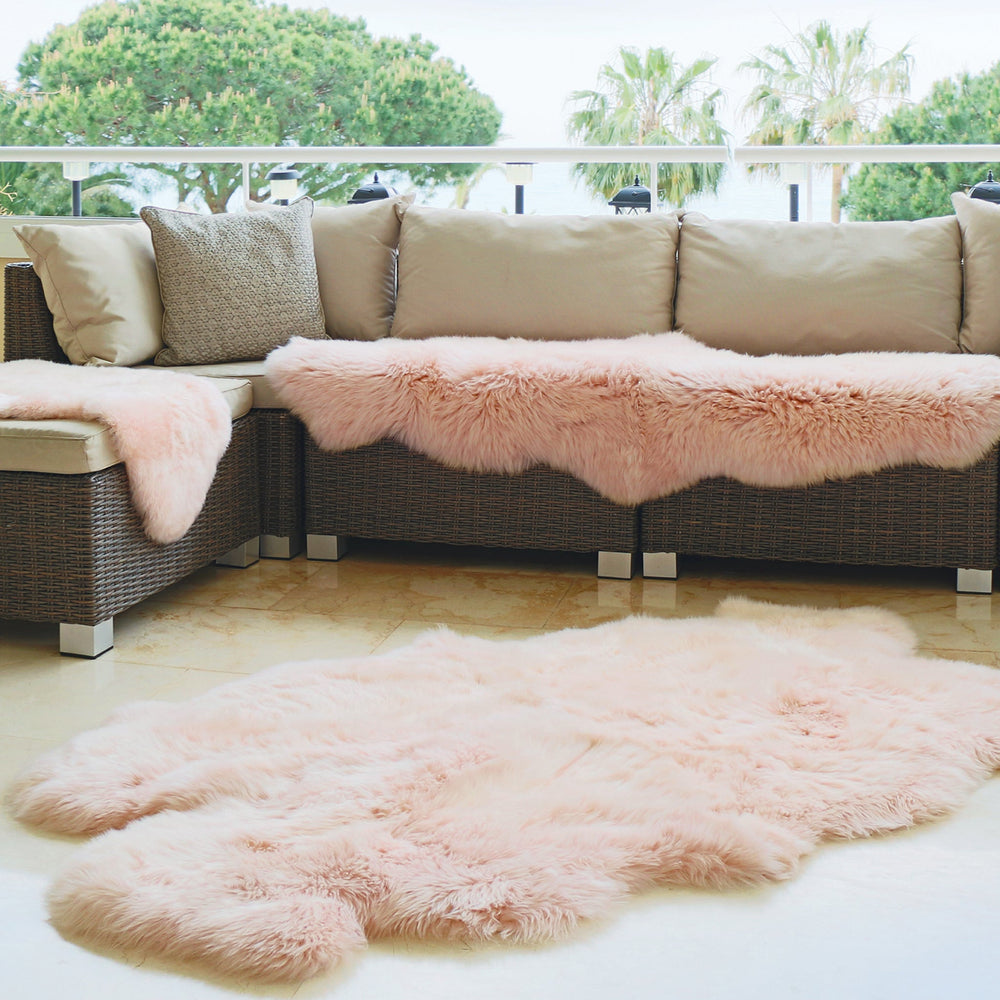 Genuine Sheepskin Rug Peach