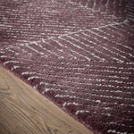 Geometric Rug- 100% Wool cut pile rug in Berry with a 3D pattern. 