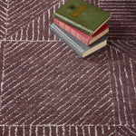 Geometric Rug- 100% Wool cut pile rug in Berry with a 3D pattern. 