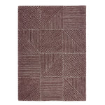 Geometric Rug- 100% Wool cut pile rug in Berry with a 3D pattern. 