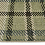 Isla Plaid Green Eco-Washable Rug Pile Height