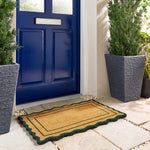 Green Scallop Border Coir Doormat 2