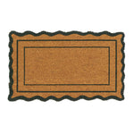 Green Scallop Border Coir Doormat 1