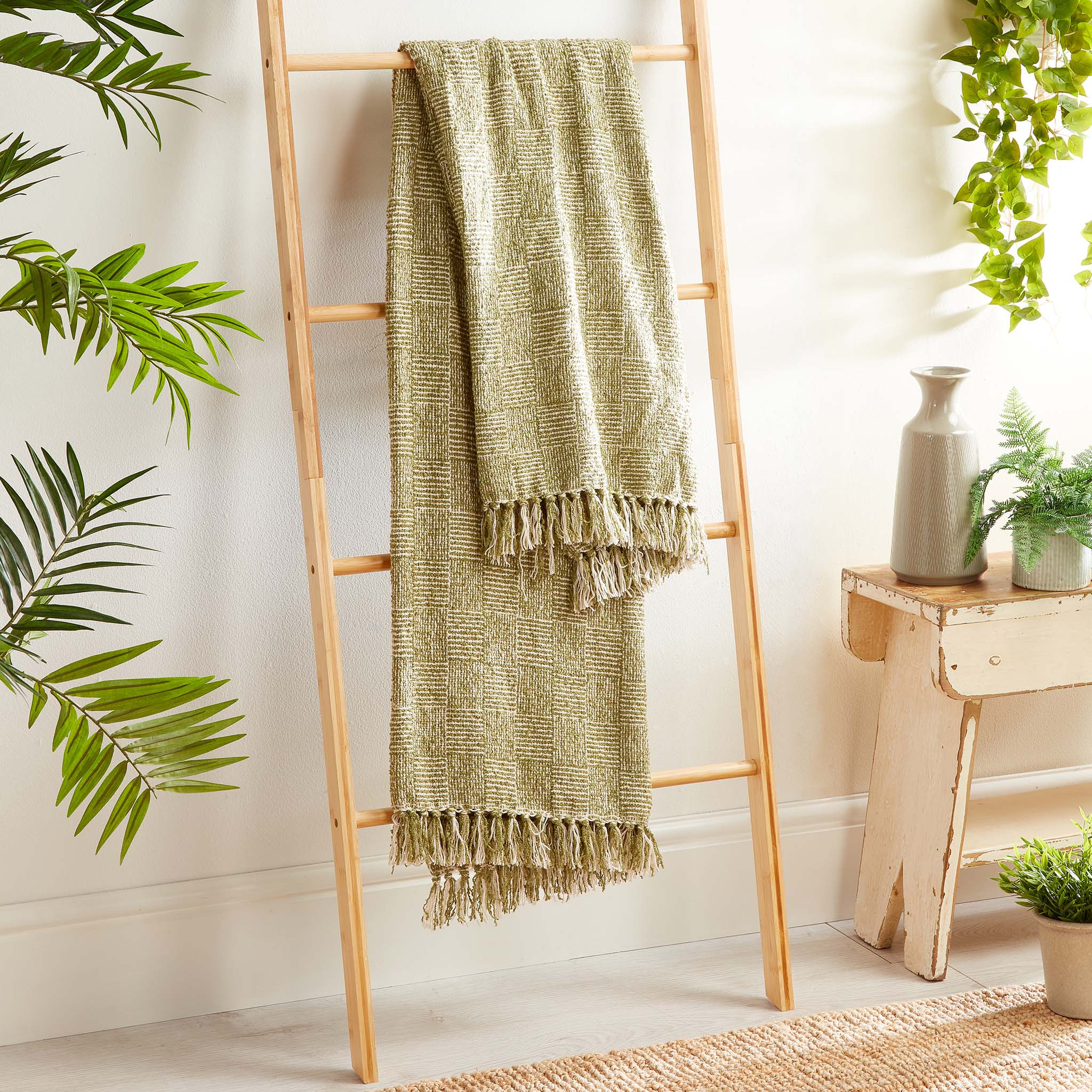 Crosshatch Throw Green 2