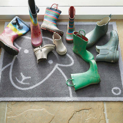 Hello Grey Herdy Washable Doormat 2