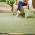 Herringbone Washable Rug Green 2