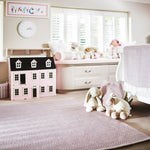 Herringbone Washable Rug Rose 2