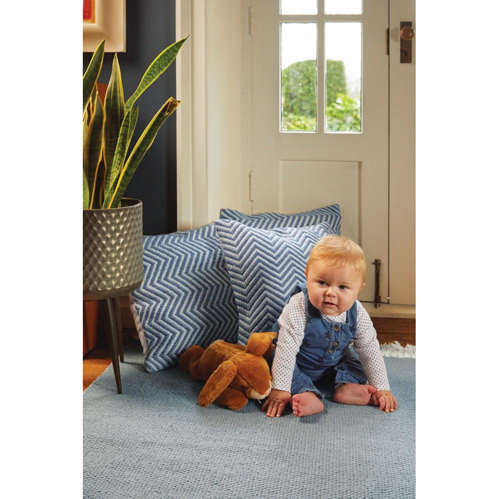 Herringbone Cushion Denim Blue 2