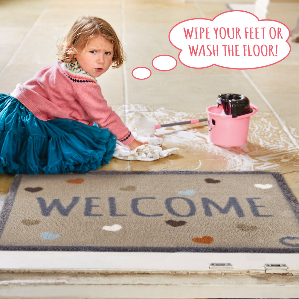 Home 34 Welcome Beige Washable Doormat 2
