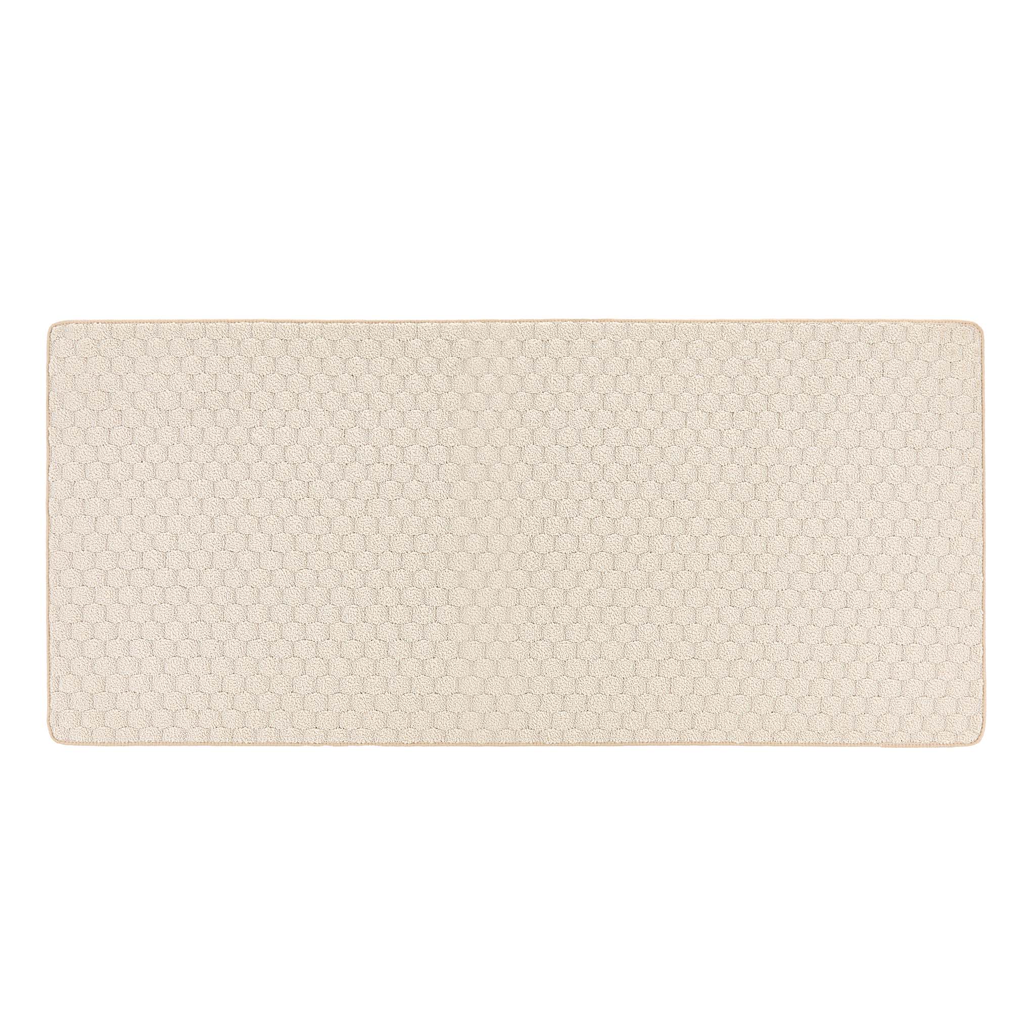 Sculptured Washable Honeycomb Rug Ivory 5