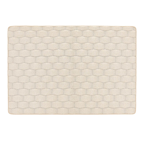 Sculptured Washable Basketweave Rug Ivory