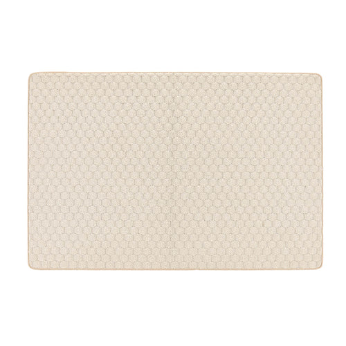 Sculptured Washable Honeycomb Rug Ivory