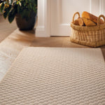 Sculptured Washable Honeycomb Rug Ivory 2