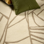 Kintsugi- 100% Wool Cut Pile rug in Cream with a carved pattern.
