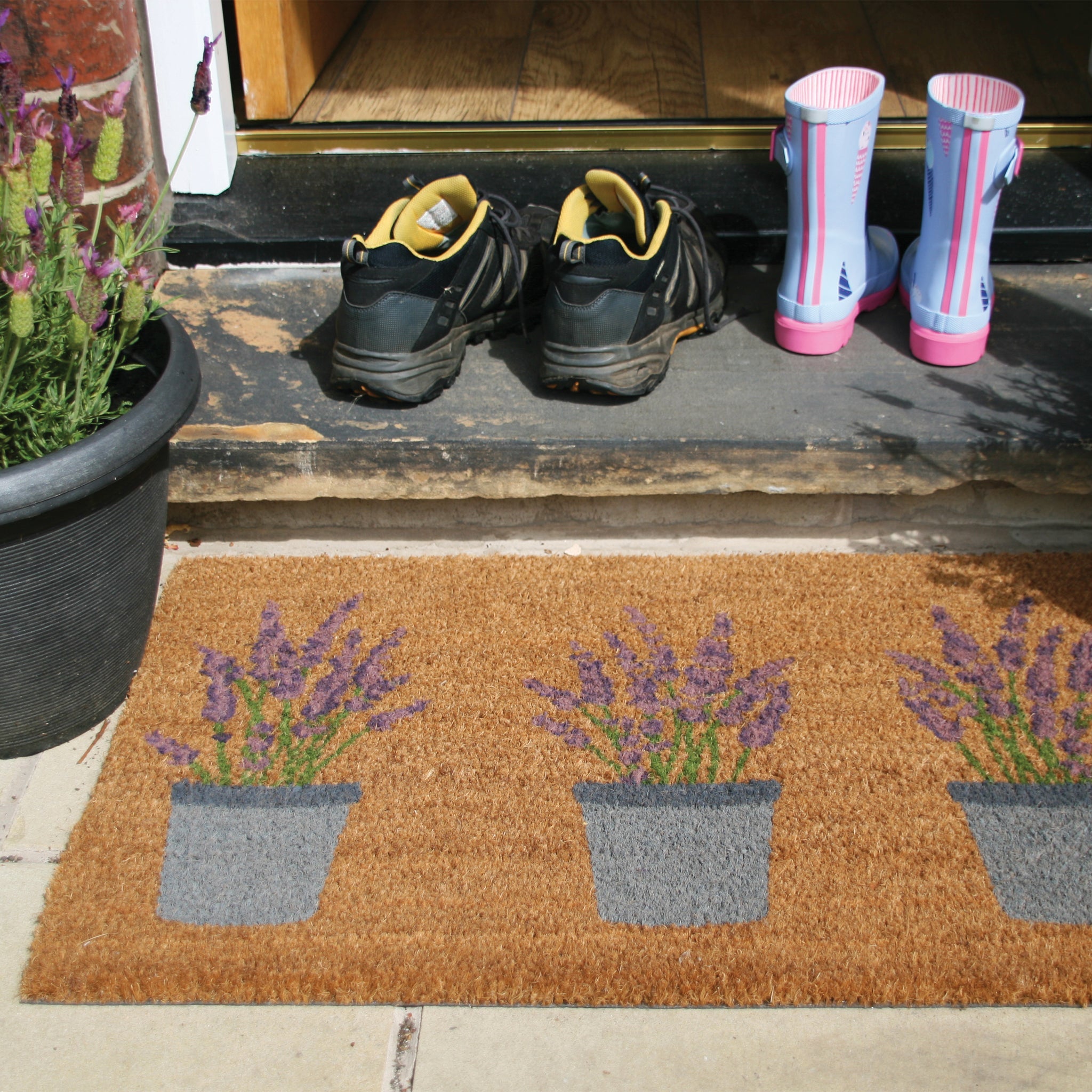 Printed Coir Lavender Doormat 2