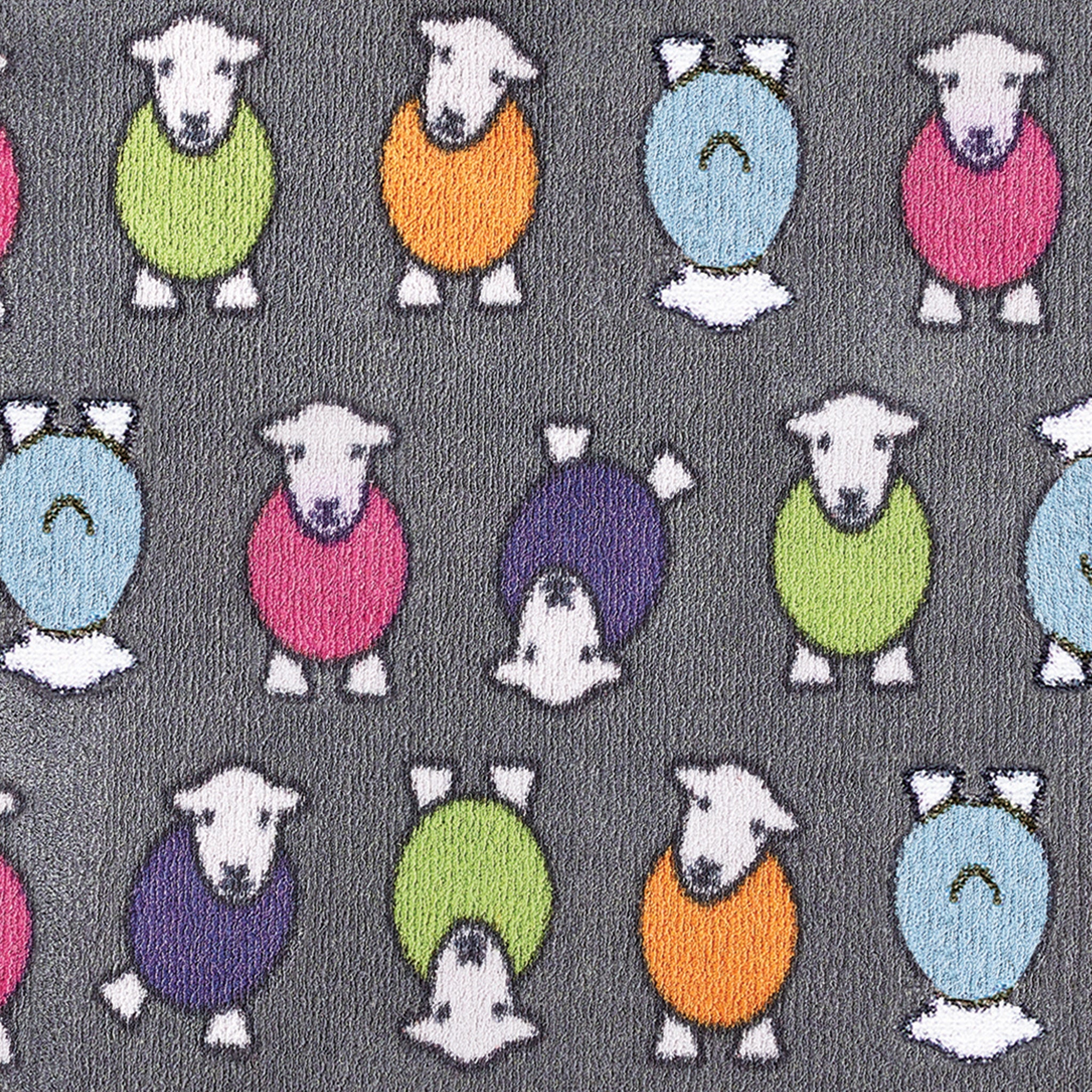 Close up image of the pattern on the grey marra Herdy washable doormat from Hug Rug