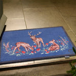 Meadow Deer Blue Washable Doormat 2