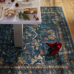 Hug Rug Midnight Paisley Washable Dining Room Rug