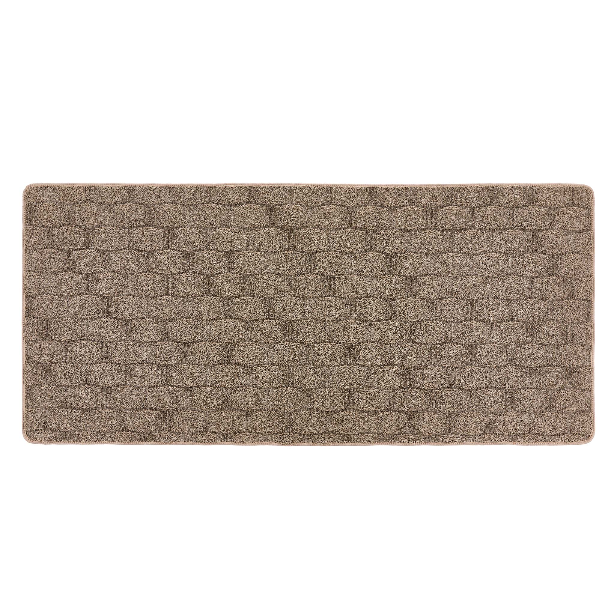 Sculptured Washable Basketweave Runner Mink 5