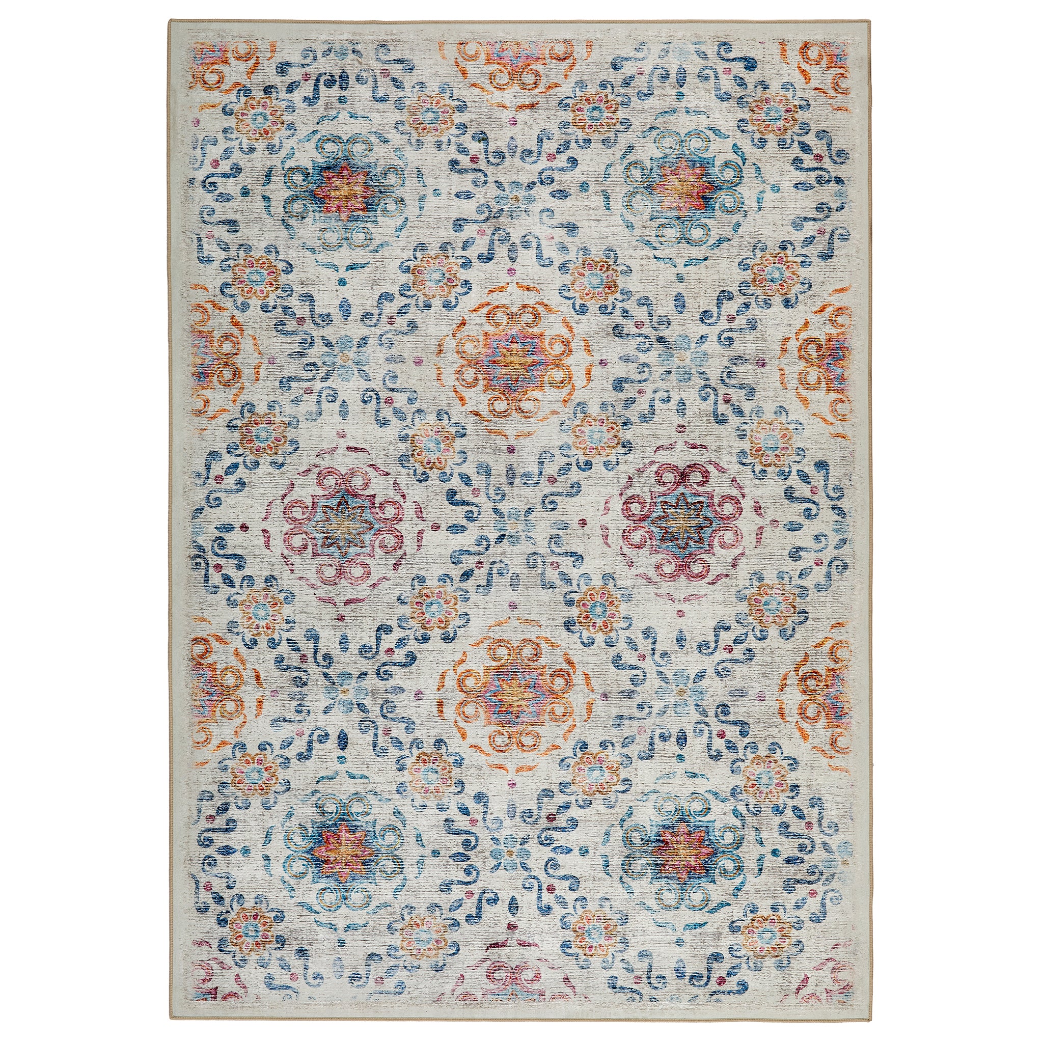 Hug Rug Modern Damask Washable Rug 